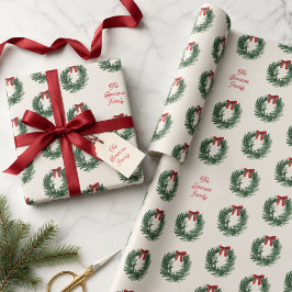 Personligt julkransnamn för familjegåva presentpapper