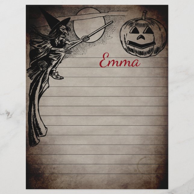 Personligt julpapper med vintage Halloween-tema (Framsida)