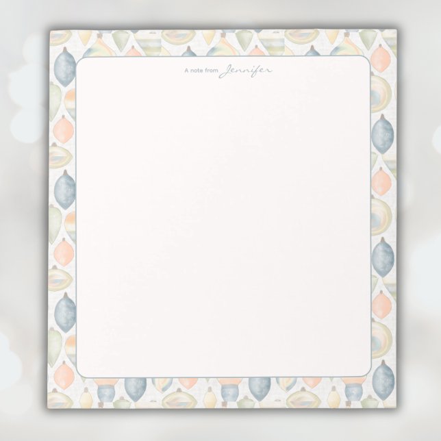 Personligt julpynt anteckningsblock (Modern Coastal Christmas Personalized Notepad - Perfect Holiday Gift)