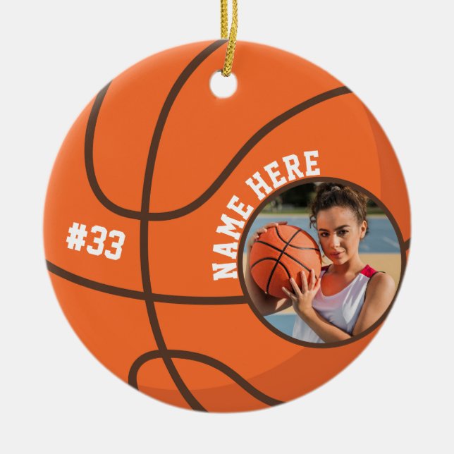 Personligt julpynt för basketspelare julgransprydnad keramik (Framsidan)