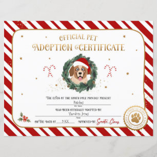 Personligt julvalp adoptioncertifikat