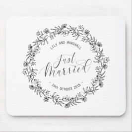 Personligt 'Just Married' Blommig | Musmattor