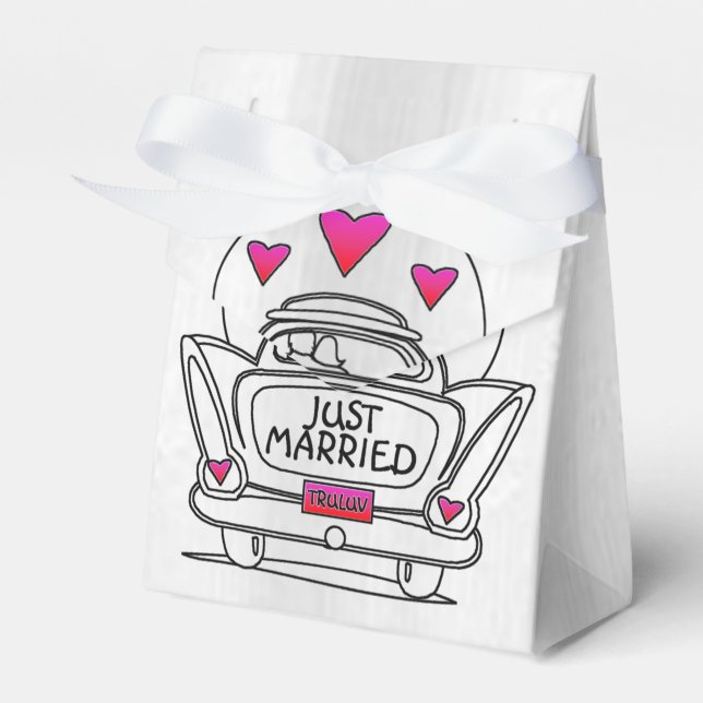 Personligt 'Just Married' Bröllopspresent För Bil Presentaskar (Framsidan Sidan)
