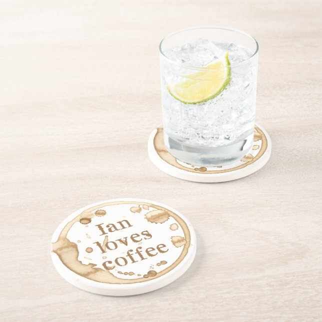 Personligt kaffefleckar Grunge-text Kul Underlägg (Sidan)