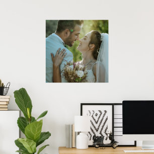 Personligt kärleksdekorerad bildposter för bröllop poster