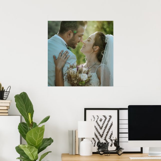 Personligt kärleksdekorerad bildposter för bröllop poster (Hemmakontoret)