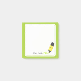 Personligt Kawaii-markörsticky för lärare Post-it Block