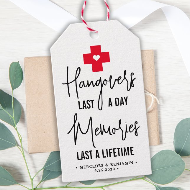 Personligt kit för baksmälla som bröllopsfavorit presentetikett (Skapare uppladdad)