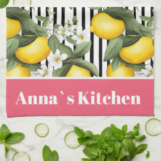 Personligt kökshandduk med citrondesign