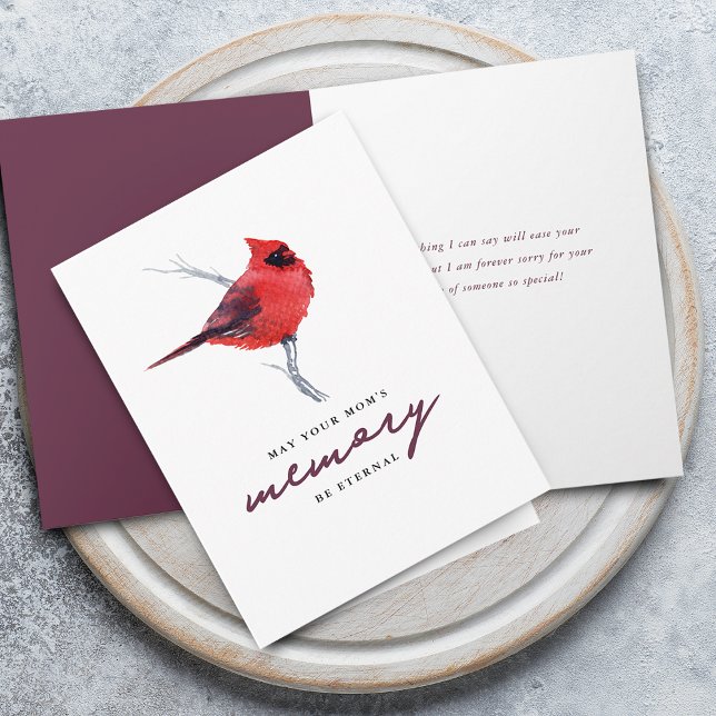 Personligt kondoleanskort med kardinal Evig minne  Kort (Cardinal Eternal Memory Personalized Sympathy Card)
