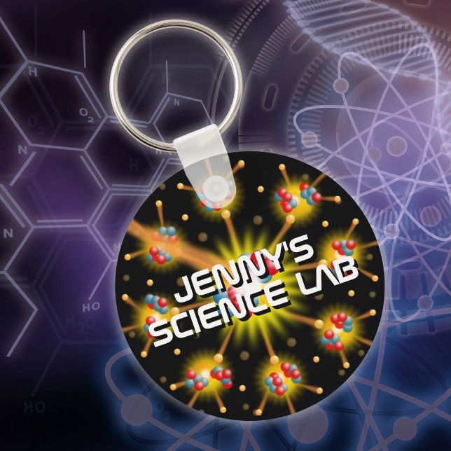 Personligt kul coolt vetenskapslab nyckelring (Personalized Fun Cool Science Lab Keychain)