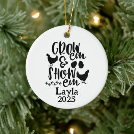 Personligt kyckling 4H gårdsornament Julgransprydnad Keramik