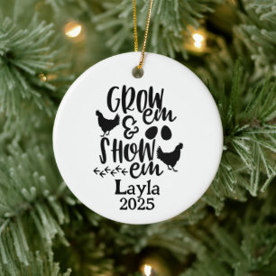 Personligt kyckling 4H gårdsornament Julgransprydnad Keramik