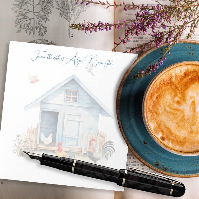 Personligt kycklinghus i blå koop anteckningsblock (Skapare uppladdad)