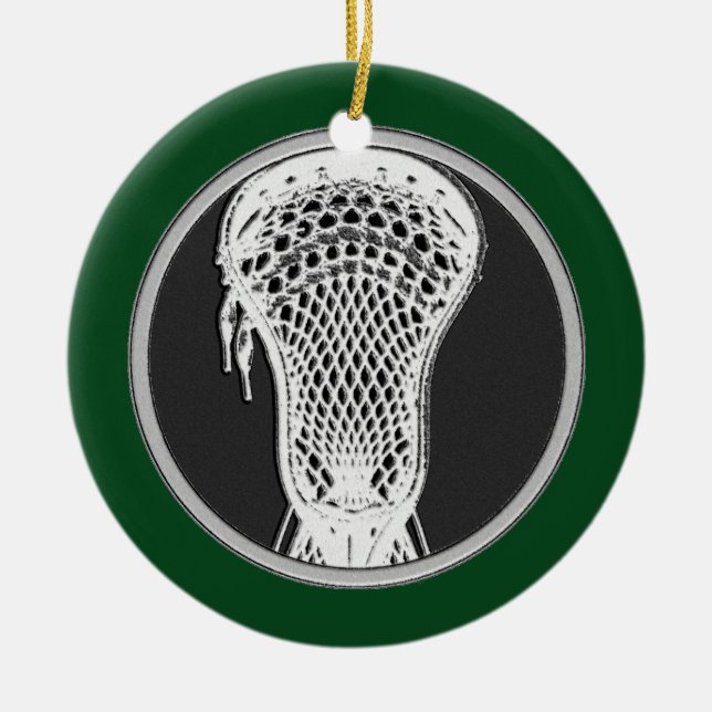Personligt Lacrosse-samlarobjekt Julgransprydnad Keramik (Framsidan)