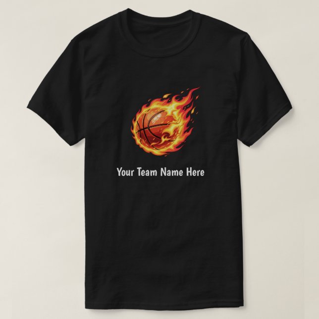 Personligt lagnamn här barn basketspelare t shirt (Design framsida)