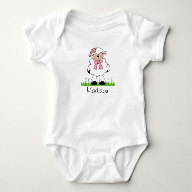 Personligt lamm för flickor t shirt (Framsida)