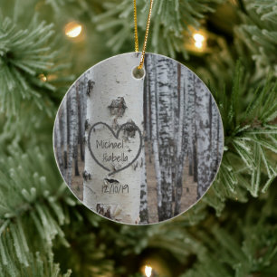 Personligt Landligt Snidat Hjärtan Metall Ornament