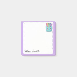 Personligt lärare Söt Kawaii Krita Klistermärke Post-it Block