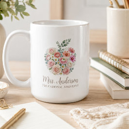 Personligt lärarnamn och titel Blommig äpple Kaffemugg