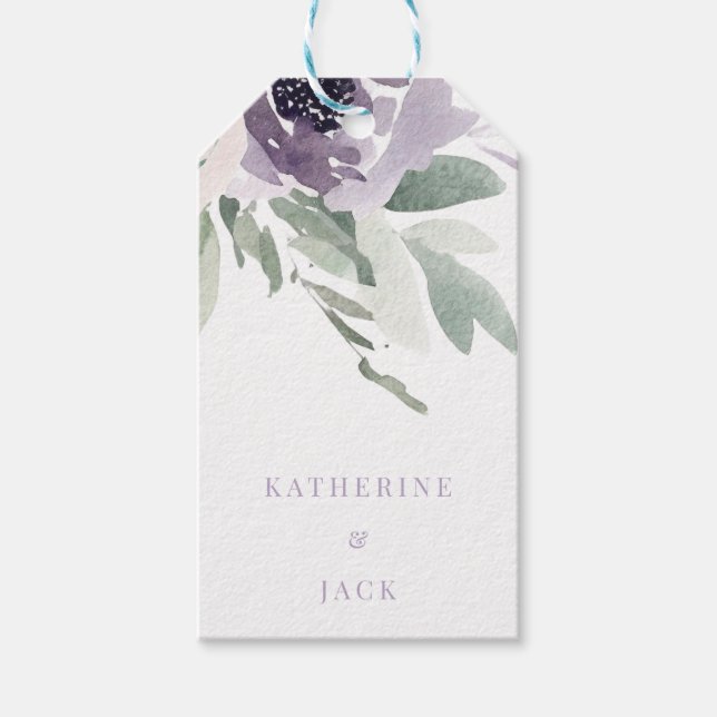 Personligt Lavendelblommigt Bröllopsfavor Presentetikett (Framsidan)
