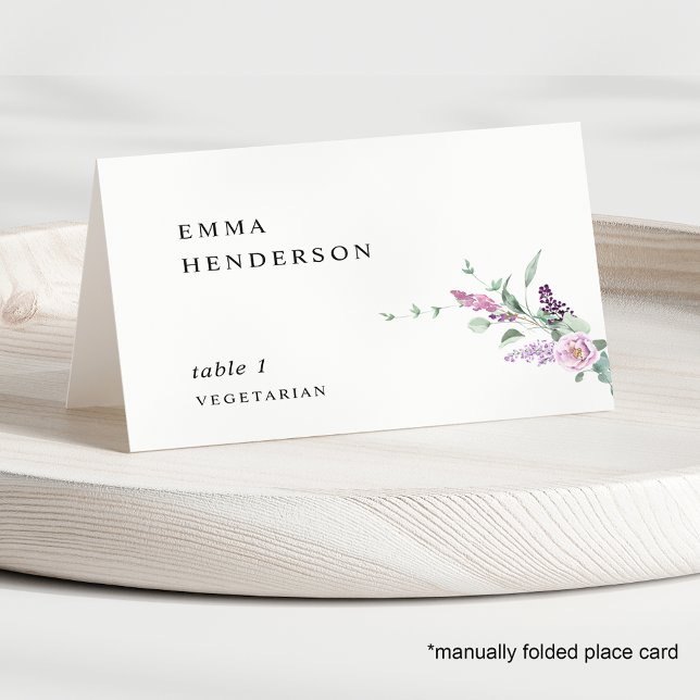 Personligt lila, pastellfärgade blommor vigselbröl bordsnummer (Skapare uppladdad)