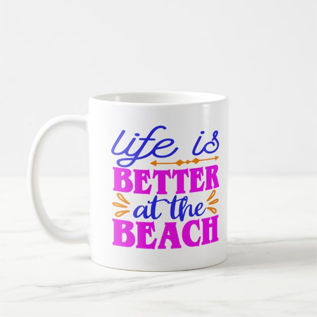 Personligt liv är bättre på stranden kaffemugg (Vänster)