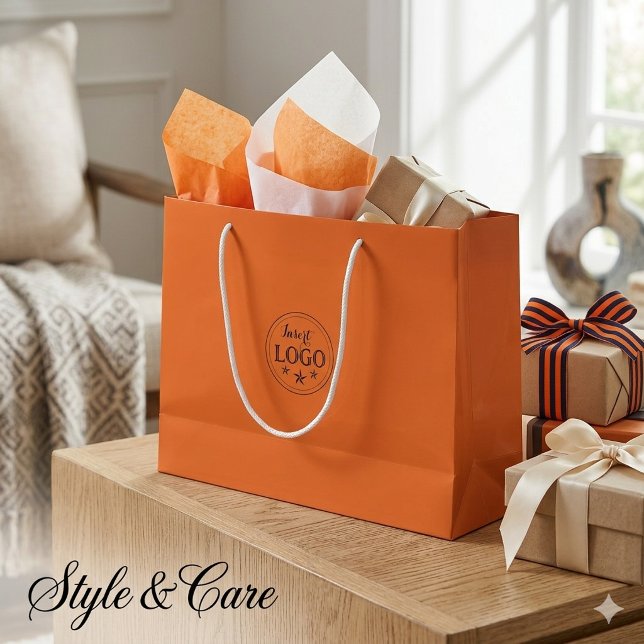 Personligt logo Princeton Orange (Personalized Logo Princeton Orange Large Gift Bag)