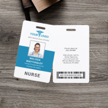 Personligt logotyp och foto-ID för sjukhuspersonal