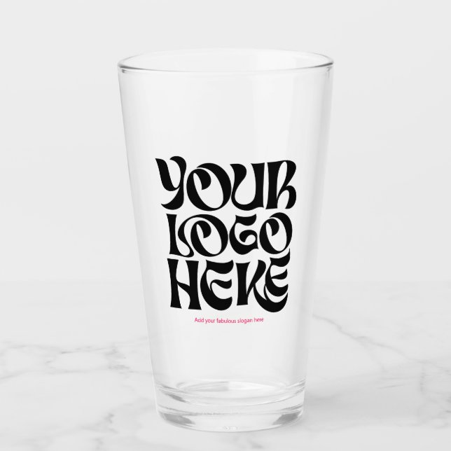 Personligt logotyp och text ölglas glaskopp (Framsida)