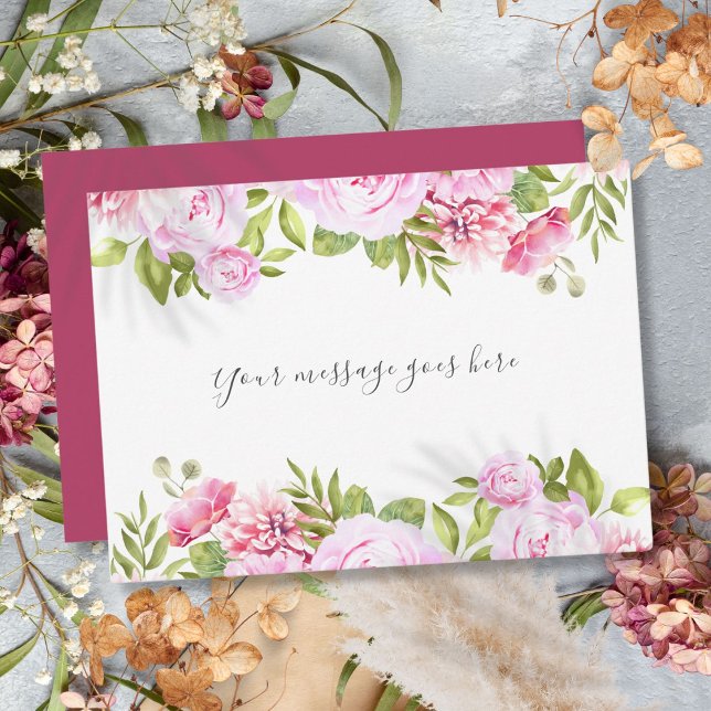 Personligt meddelande för rosträdgårdens grönska (Rose Garden Greenery Personalized Message Thank You Card)