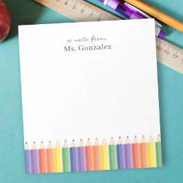 Personligt meddelande från Rainbow Teacher Notepad Anteckningsblock