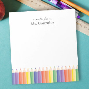 Personligt meddelande från Rainbow Teacher Notepad Anteckningsblock