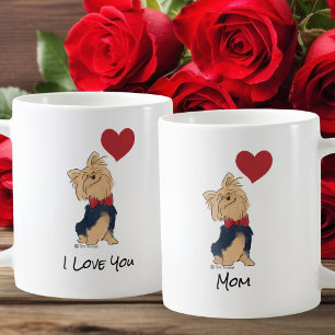 Personligt meddelande kärlek till dig Yorkie söt h Kaffemugg