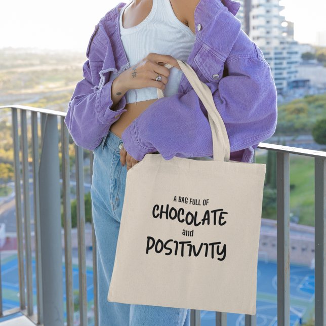 Personligt meddelande om choklad och position tygkasse (Bring a dash of sweetness and optimism into your life!)