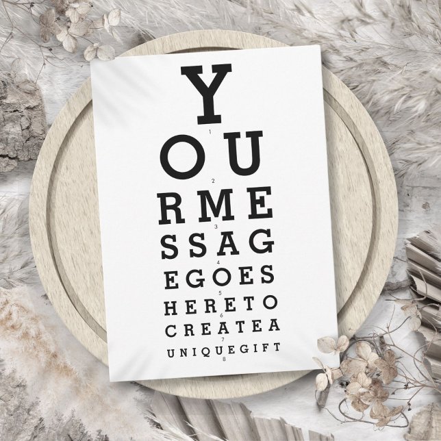 Personligt meddelande på optikerdiagram inbjudningar (Optician Chart Personalized Message Invitation)