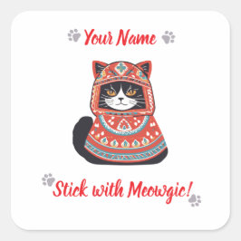 Personligt Meowgic Katt Klistermärke Gåva!
