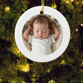 Personligt minnesfoto Baby:s första jul Julgransprydnad Keramik