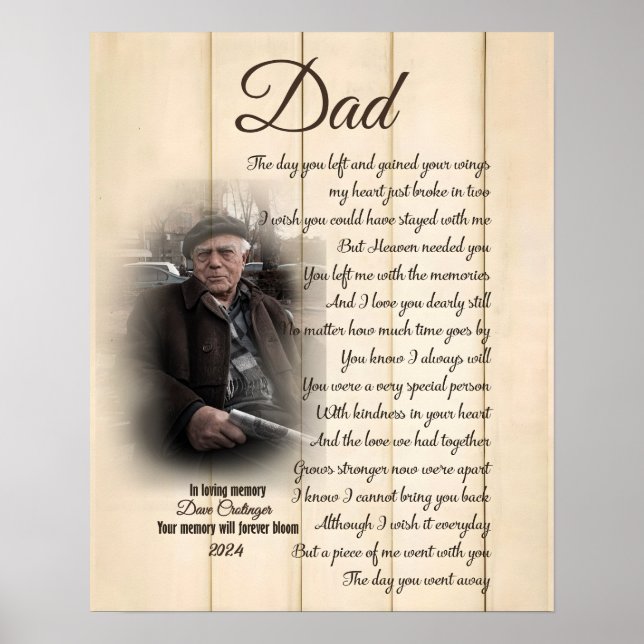 Personligt minnesfoto Canvas för förlust av kärlek Poster (Framsidan)