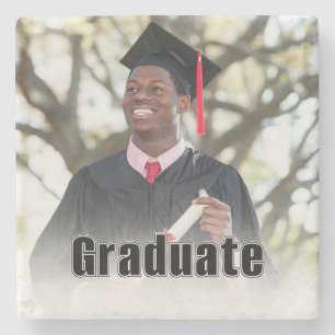 Personligt minnesgåva för examen med foto stenunderlägg