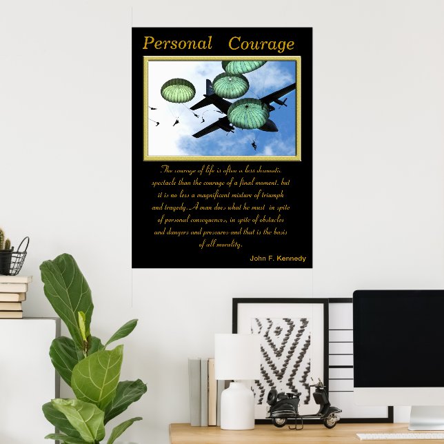 Personligt mod: Nedgång från Himmel Poster (Hemmakontoret)