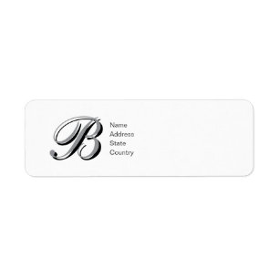 Personligt Monogram B Script Returadressetikett Returadress Etikett
