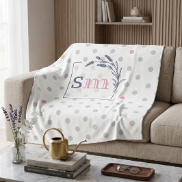 Personligt Monogram Bröllopsgåva Par Brud Fleecefilt
