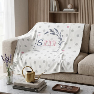Personligt Monogram Bröllopsgåva Par Brud Fleecefilt