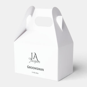Personligt monogram bröllopsvittne namn datum presentaskar
