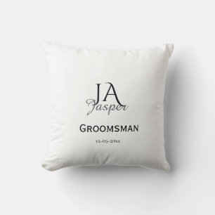 Personligt monogram för bröllopsvärd bästa man nam kudde