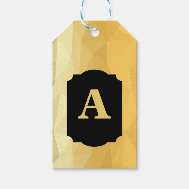 Personligt monogram för svart kalligrafi av metall presentetikett (Framsidan)