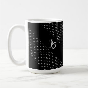 Personligt monogram Geometric Trendig Black Mönste Kaffemugg