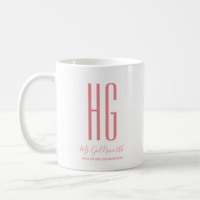 Personligt monogram kaffemugg (Vänster)