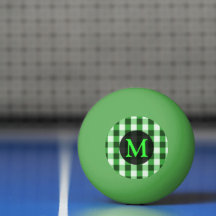 Personligt monogram med skoggrön gingham-mönster